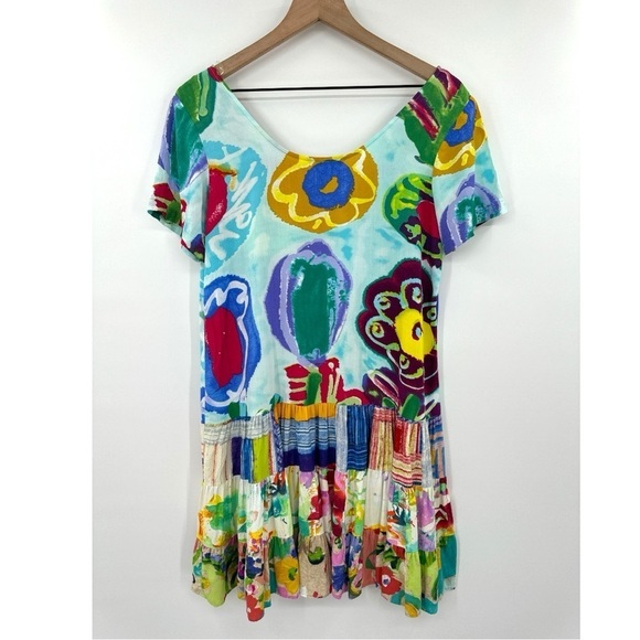 Jams World Flower Field Ruffle Hem Babydoll Hatti Dress - Multicolor -  Size XS - Picture 4 of 8